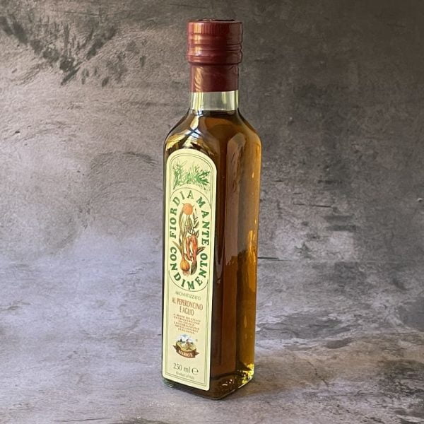 Bagestål - Diablosteel - Produkt - Olivenolie med chili og hvidløg 25 cl
