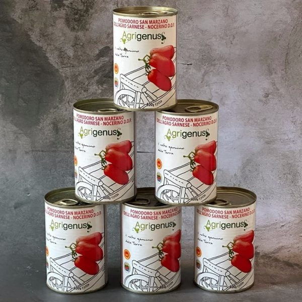 Bagestål - Diablosteel - Produkt - 6 dåser flåede tomater San Marzano DOP 400 gram